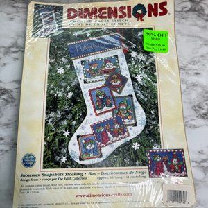 Dimensions 8668 Snowmen Snapshots Counted Cross Stitch Stocking Kit